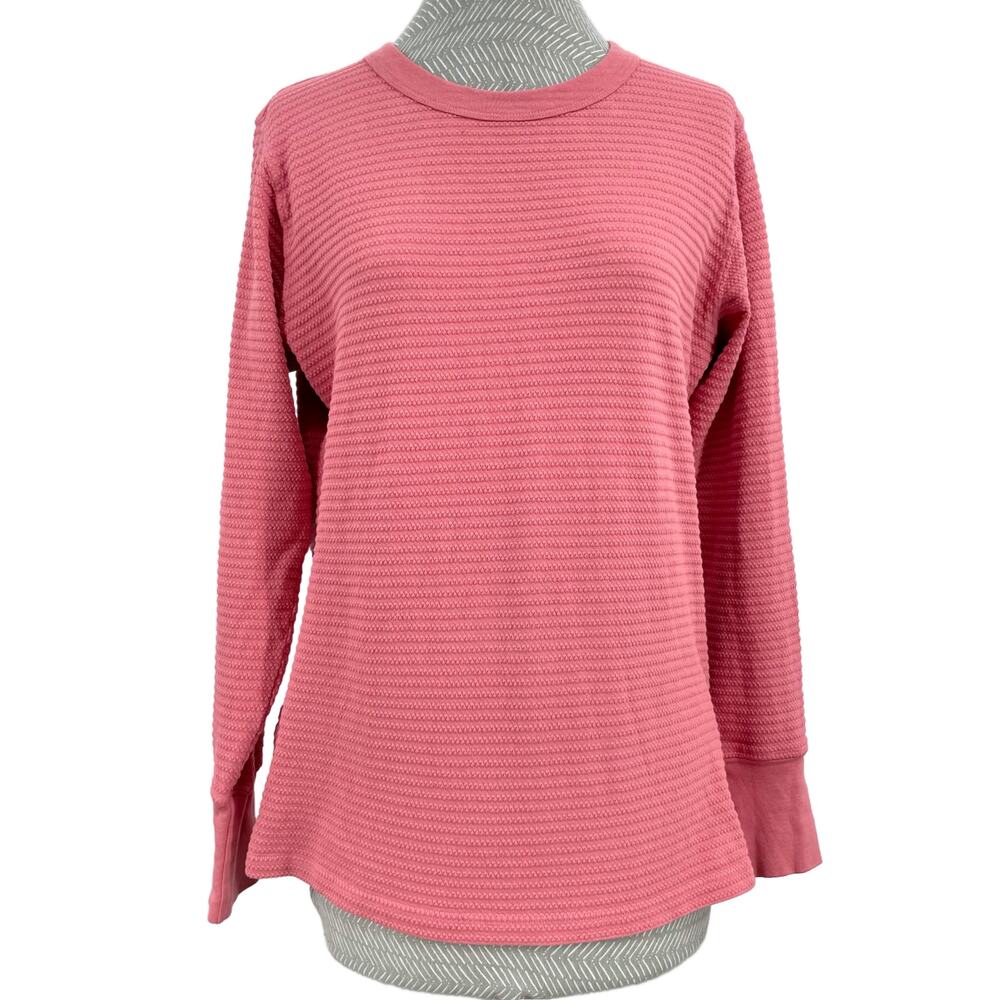 Big Bud Press Pink Honeycomb Thermal Raspberry Long Sleeve Tee BBP Top Size XS